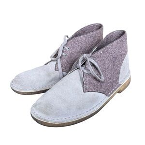 Clarks gray suede and wool felt desert ankle boots 

Size listed women's 8.5